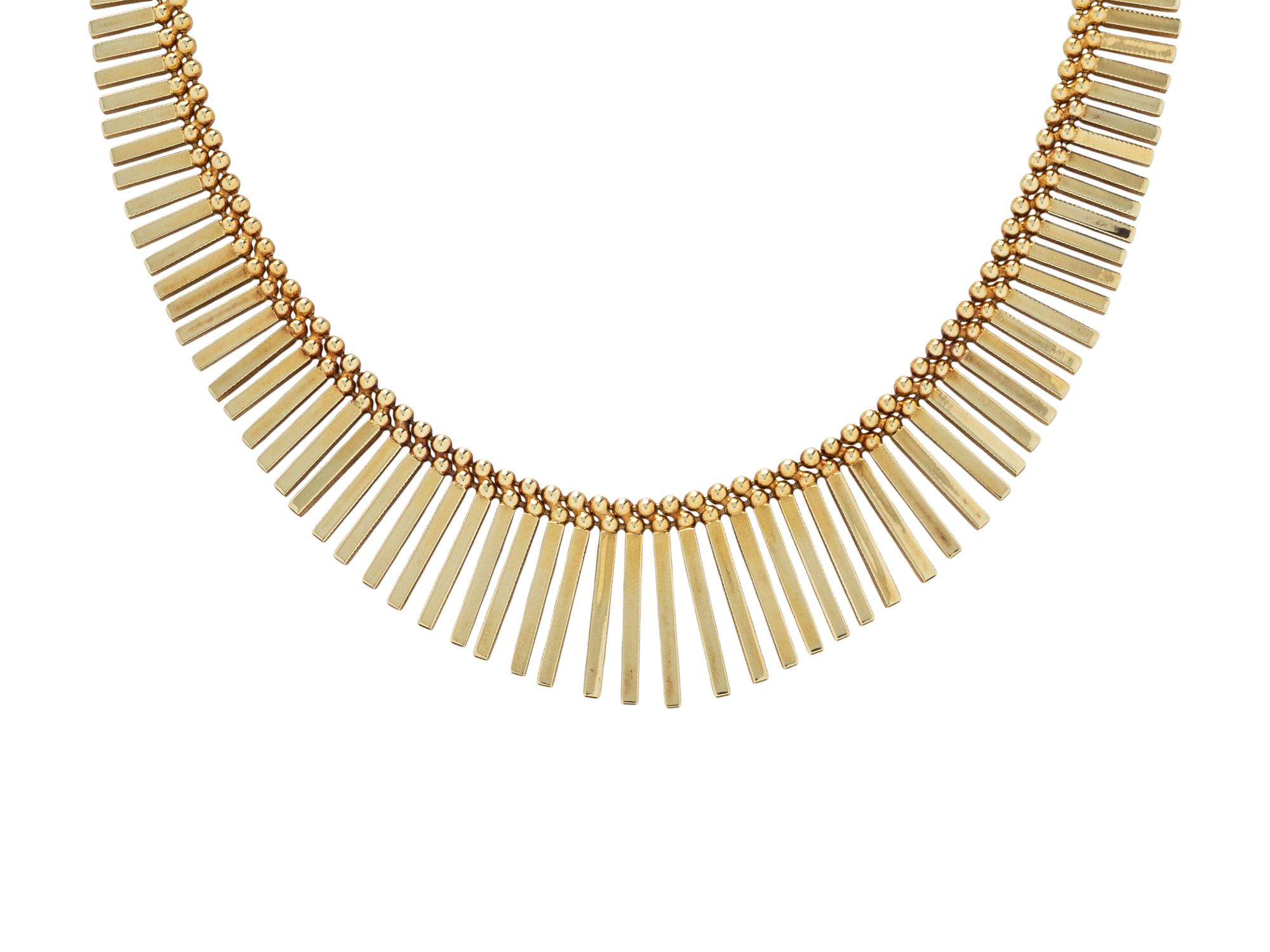 YELLOW GOLD FRINGE NECKLACE