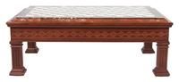 A Contemporary Pietra Dura Low Table Height 15 x width 41 1/2 x depth 26 inches.
