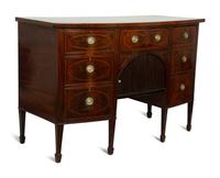 A George III Style Crossbanded Mahogany Sideboard with Tambour Door — 19TH CENTURY