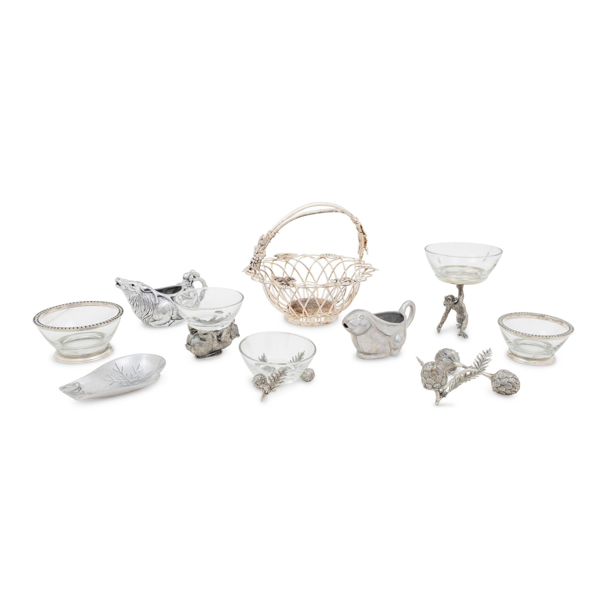 A Group of Pewter Serving Articles