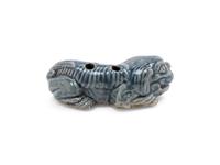 A Blue Glazed Porcelain Fu Lion-Form Water Dropper