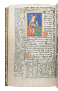 HORAE, Use of Rome. Hore beate marie virginis s[e]c[un]d[u]m usum ecclesie romane totaliter ad longum cum multis suffragiis et orationibus . Paris: Gilles Hardouin for Germain Hardouin, [ca 1521, calendar for 1521-1540].
