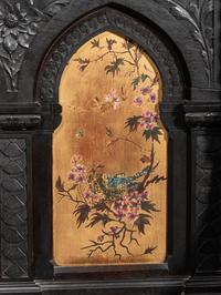 Cincinnati Art-Carved Bench with Inset Painted Panels, 1884