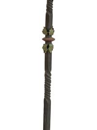 A Mizner Style Painted Tole and Wrought Iron Five-Light Torchère
