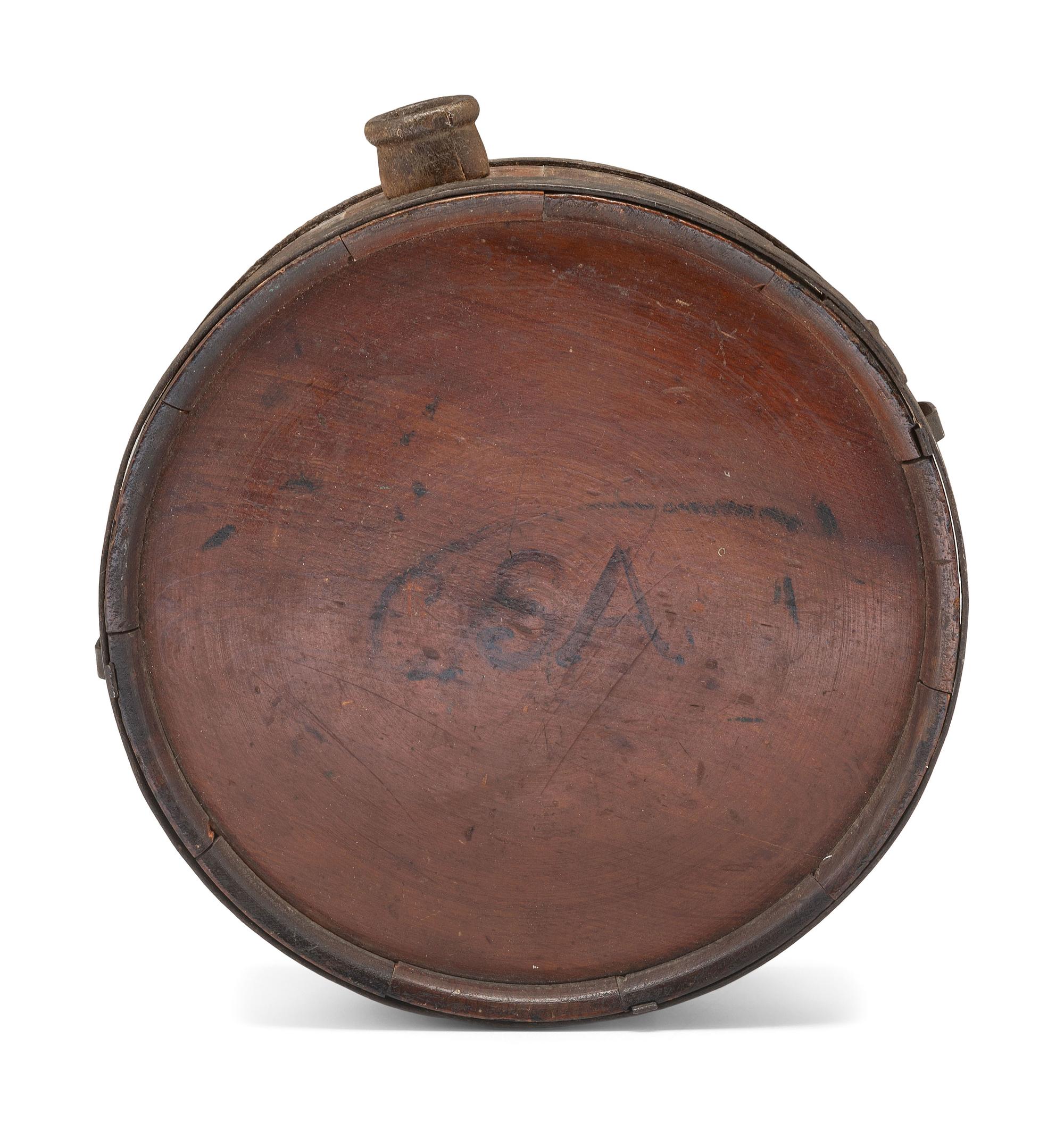 [CIVIL WAR]. Confederate cedar canteen.