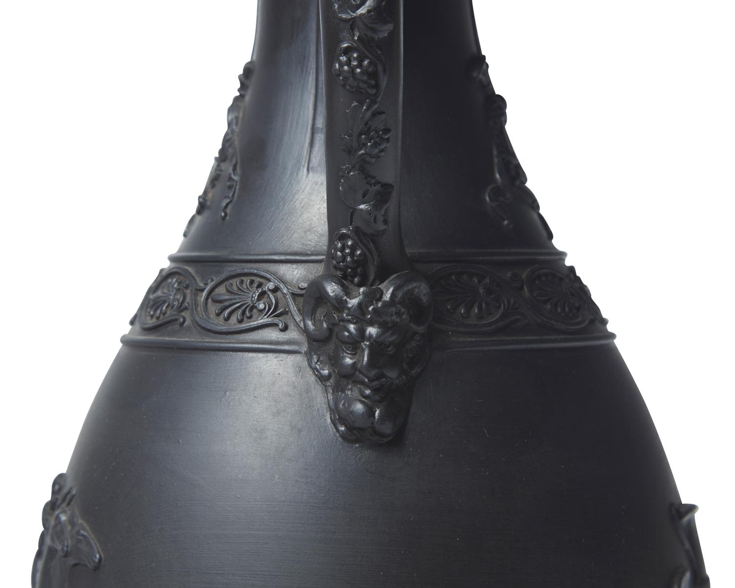 A Wedgwood Black Basalt Twin Handled Vase