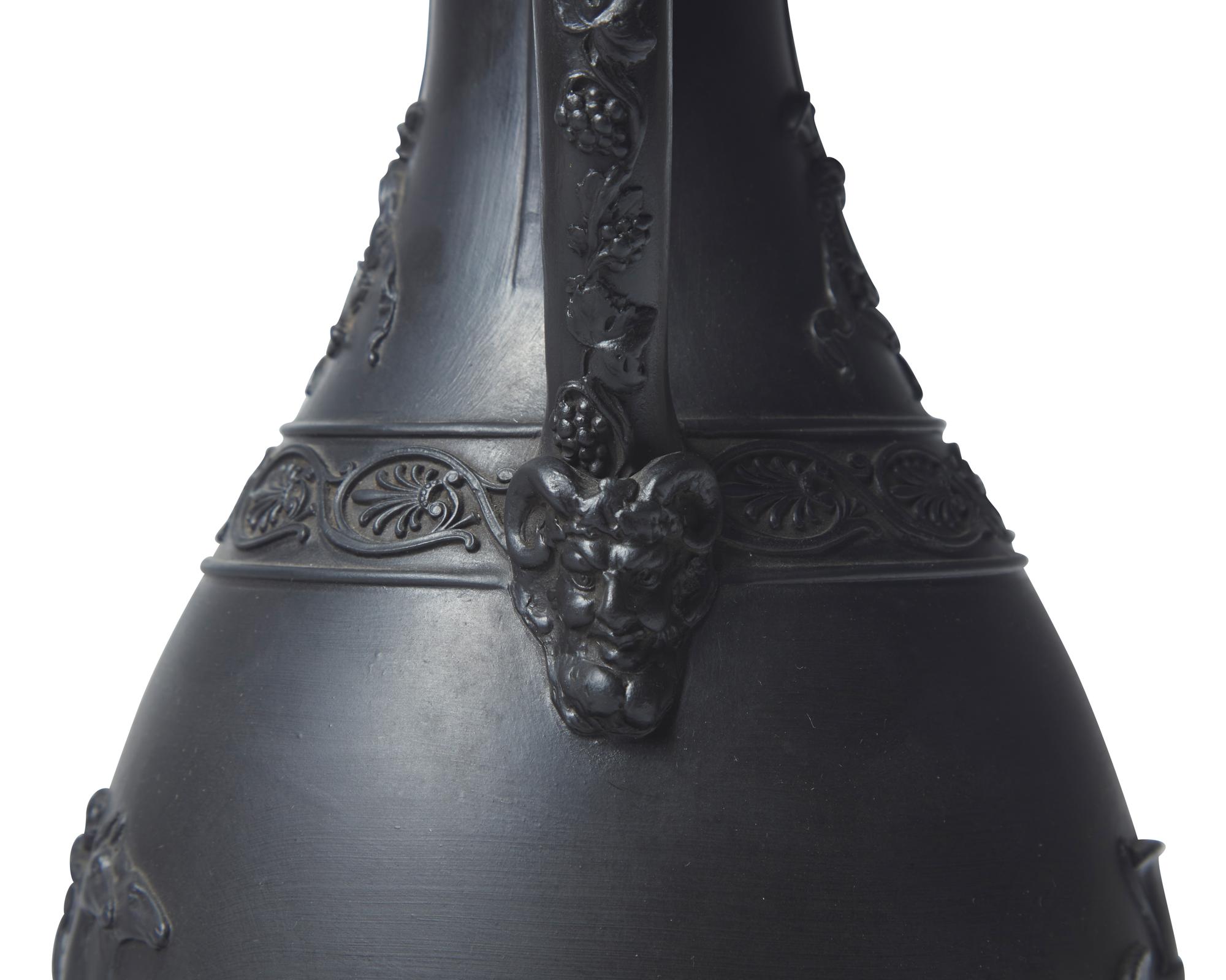 A Wedgwood Black Basalt Twin Handled Vase