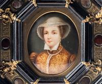 An Italian Renaissance Revival Ebonized Fruitwood, Gilt Metal and Cabochon Stone-Inset Picture Frame