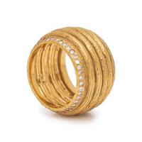 KATY BRISCOE, YELLOW GOLD AND DIAMOND 'COLUMN' RING