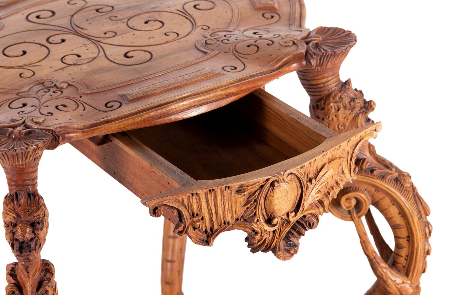 A Piedmontese Carved Walnut Table