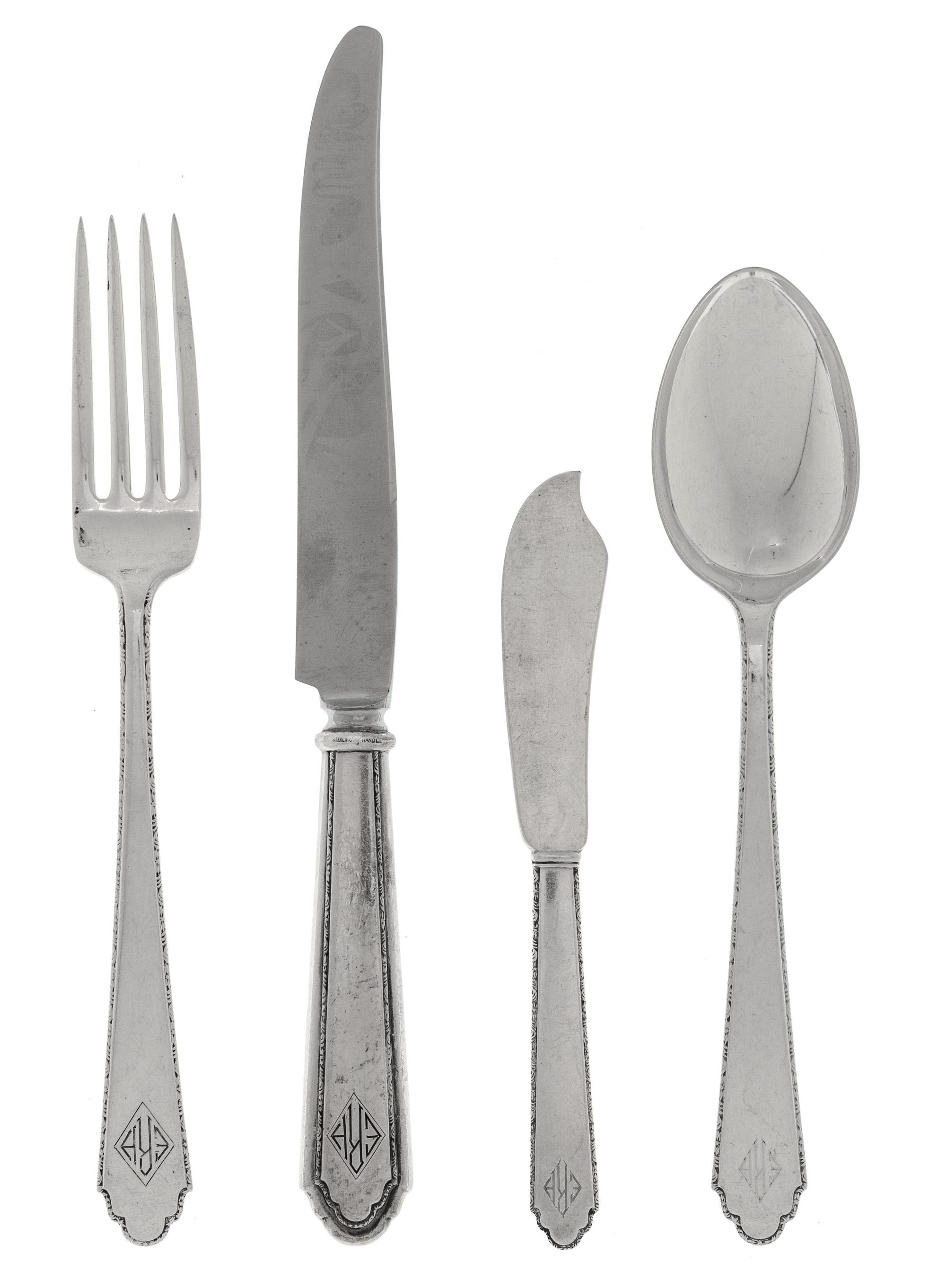 An American Silver Flatware Service