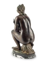 A Continental Bronze Crouching Venus