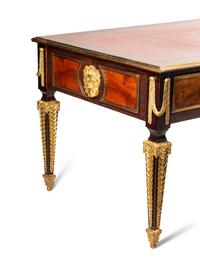 A Louis XVI Style Gilt Bronze Mounted Kingwood and Burlwood Bureau Plat and Cartonnier