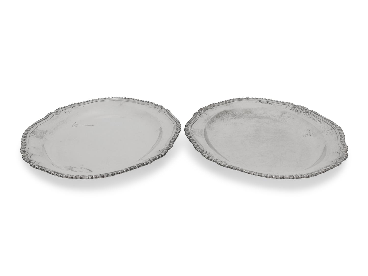 A Pair of George III Silver Meat Platters