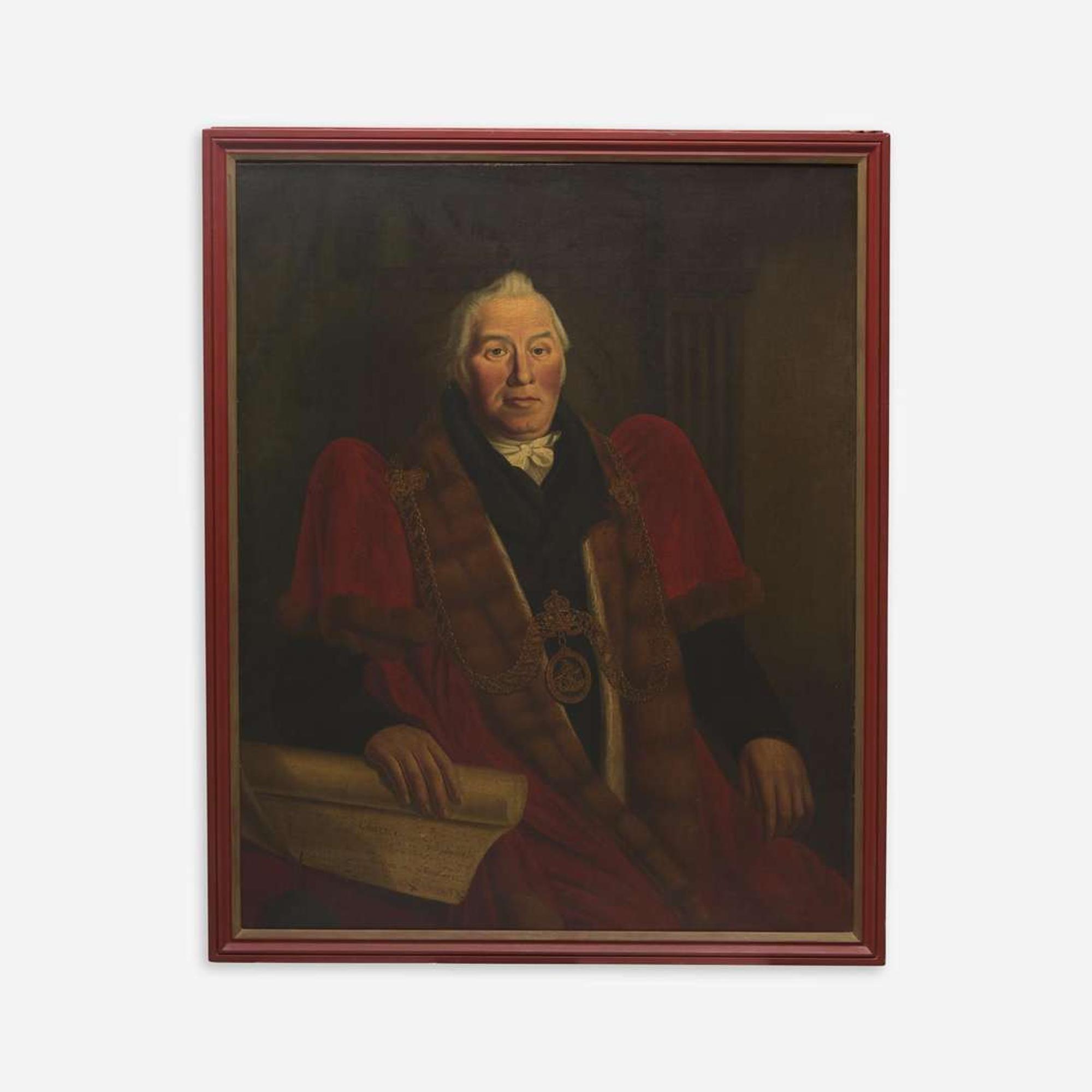 British School (19th Century) Portrait of a Lord Admiral Wearing Livery Cloak and Collar