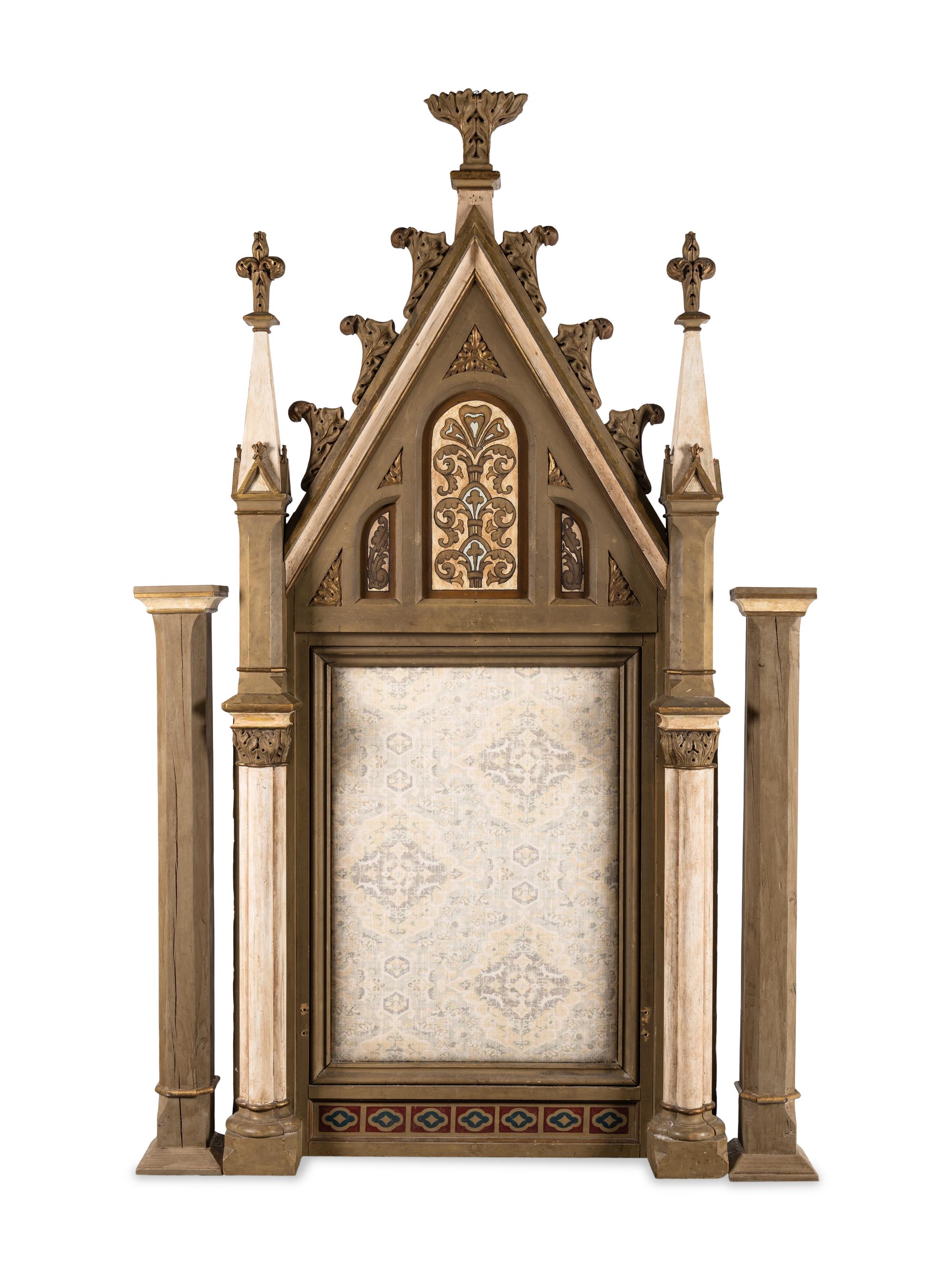 A Gothic Revival Painted Altar Panel
