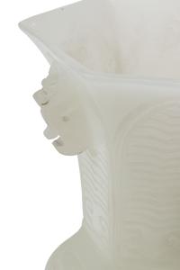 A Pair of Chinese White Glass Hexagonal Vases
