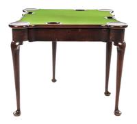 A George III Mahogany Flip-Top Card Table Height 27 3/4 x width 33 1/2 x depth when closed 16 1/2 inches. — LATE 18TH CENTURY