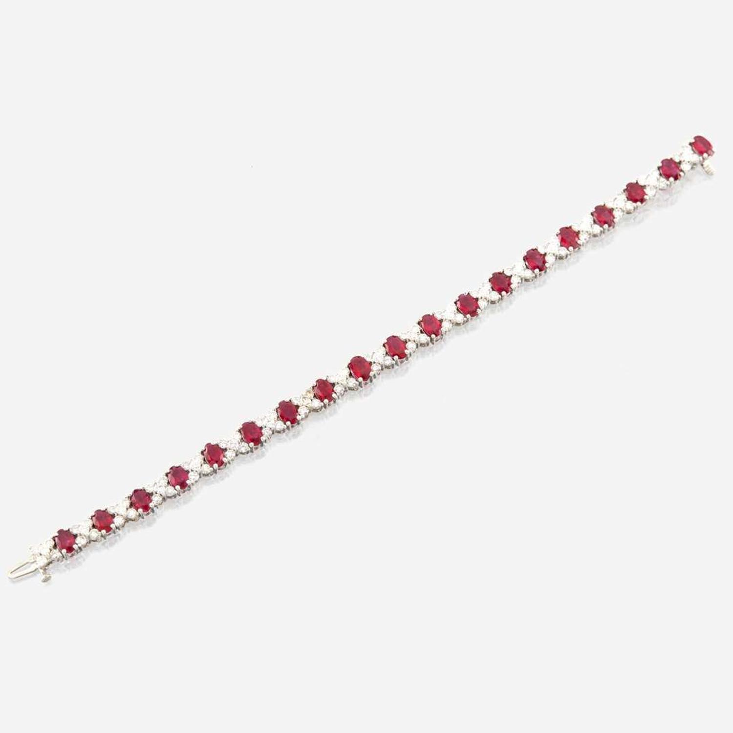 A ruby, diamond, and white gold bracelet, Craig Drake