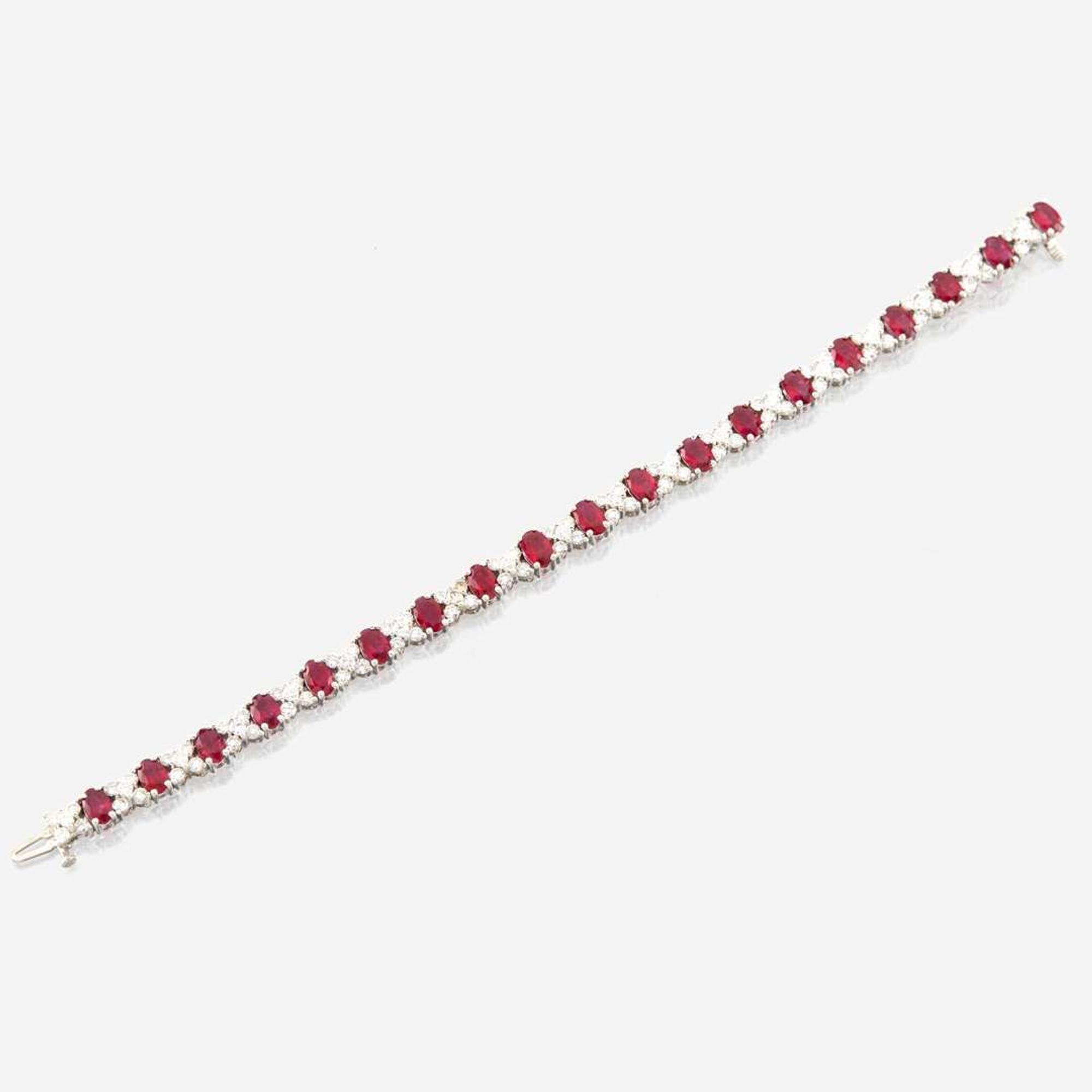 A ruby, diamond, and white gold bracelet, Craig Drake