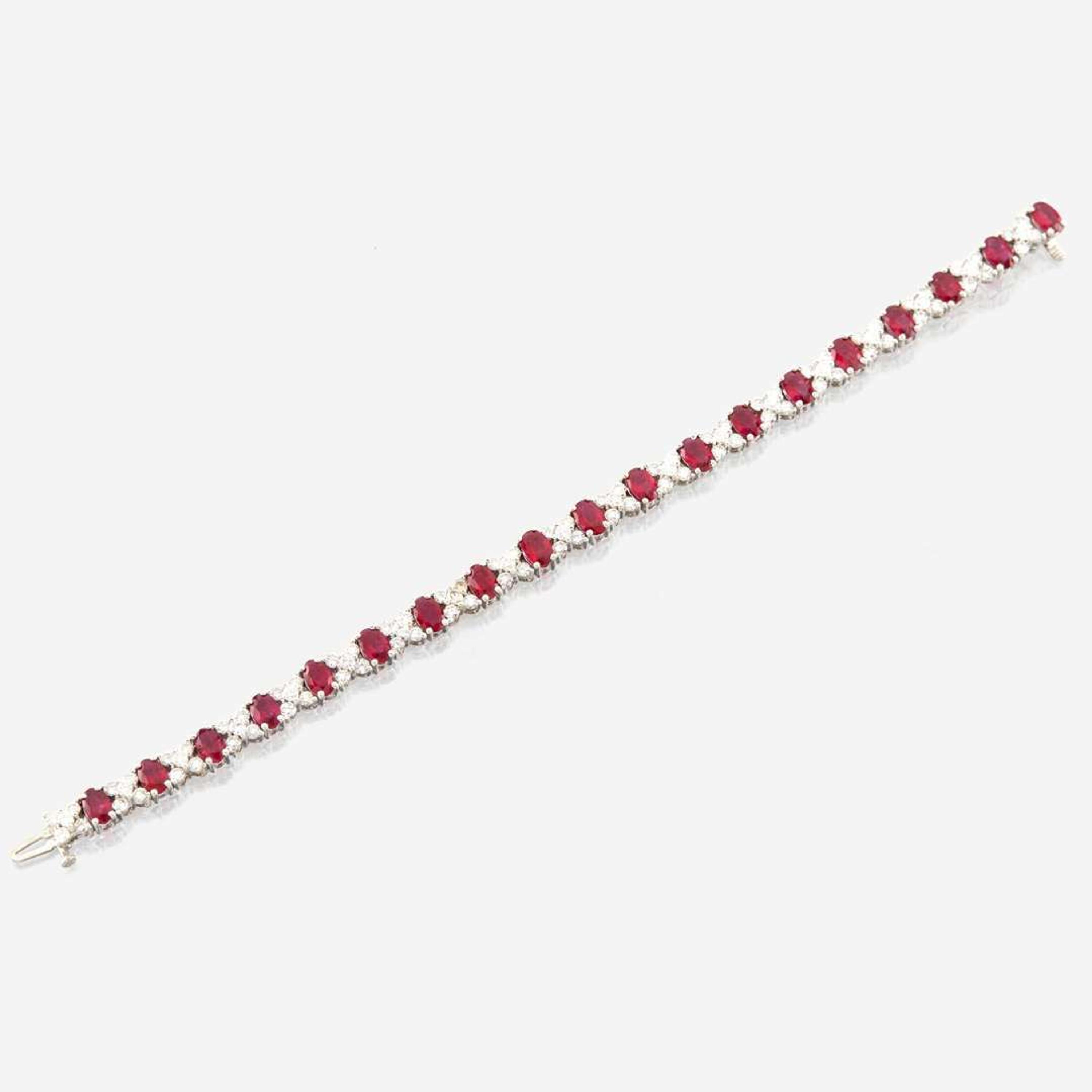 A ruby, diamond, and white gold bracelet, Craig Drake