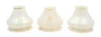 Three Steuben Calcite Glass Shades Height 4 inches.
