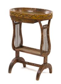 A Directoire Painted Jardiniere Stand, Height 27 x width 19 1/4 x depth 13 1/2 inches.