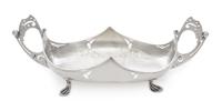 A Russian Silver Twin-Handled Centerpiece Bowl, Mark of the 5th Artel, Moscow, Early 20th Century, in the Art Nouveau taste.