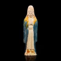 A Chinese sancai-glazed pottery attendant 三彩人物塑像 Possibly Tang dynasty ????