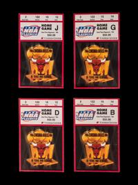 A Group of Four 1996 NBA Playoffs and Finals Chicago Bulls Michael Jordan Ticket Stubs,