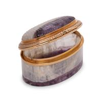 A Gold-Mounted Amethyst Quartz Snuff Box