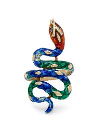 POLYCHROME ENAMEL SNAKE RING