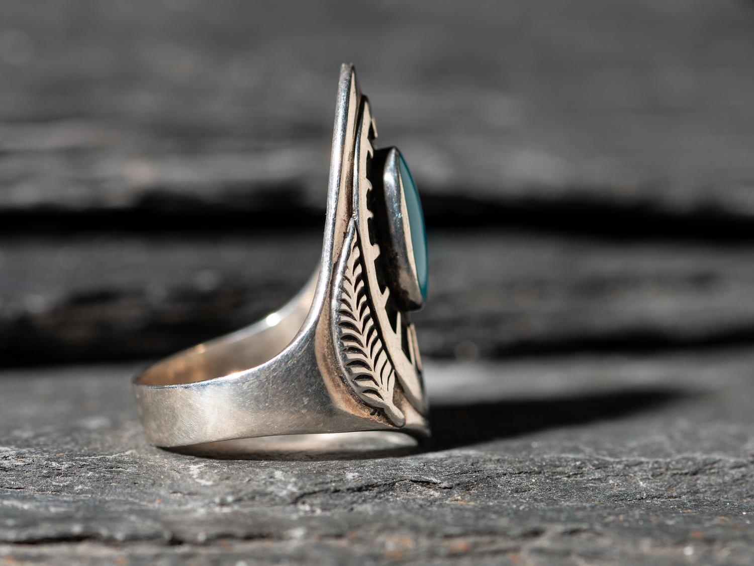 Sterling Silver and Turquoise Shield Ring