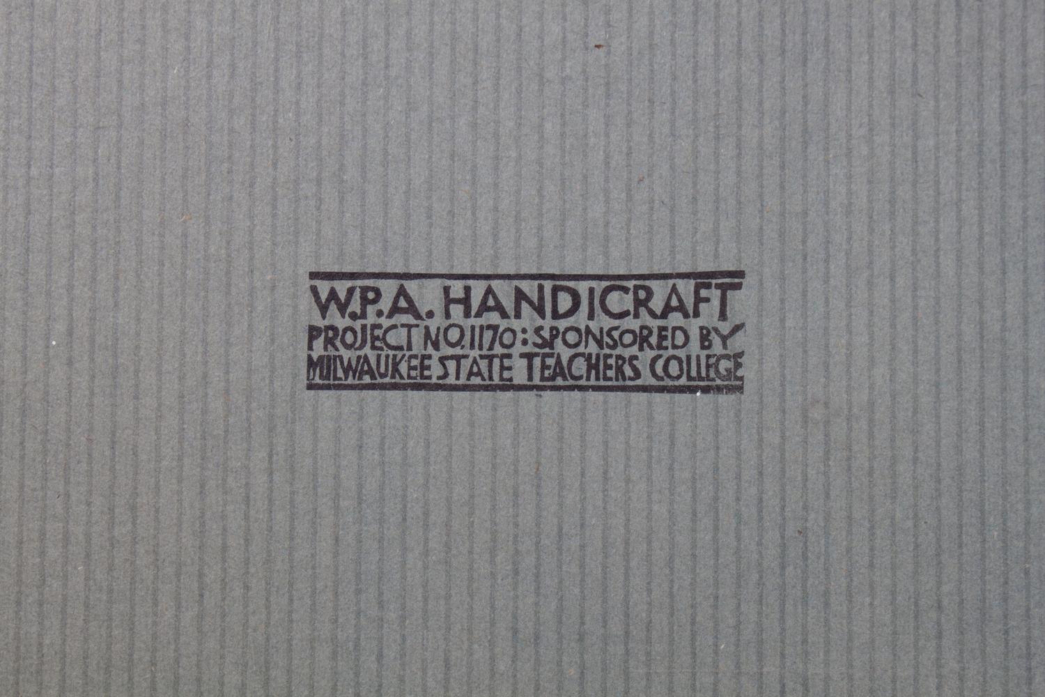 A Collection of Six Milwaukee WPA Handicraft Portfolio Folders Largest: 27 1/4 x 22 1/2 inches.