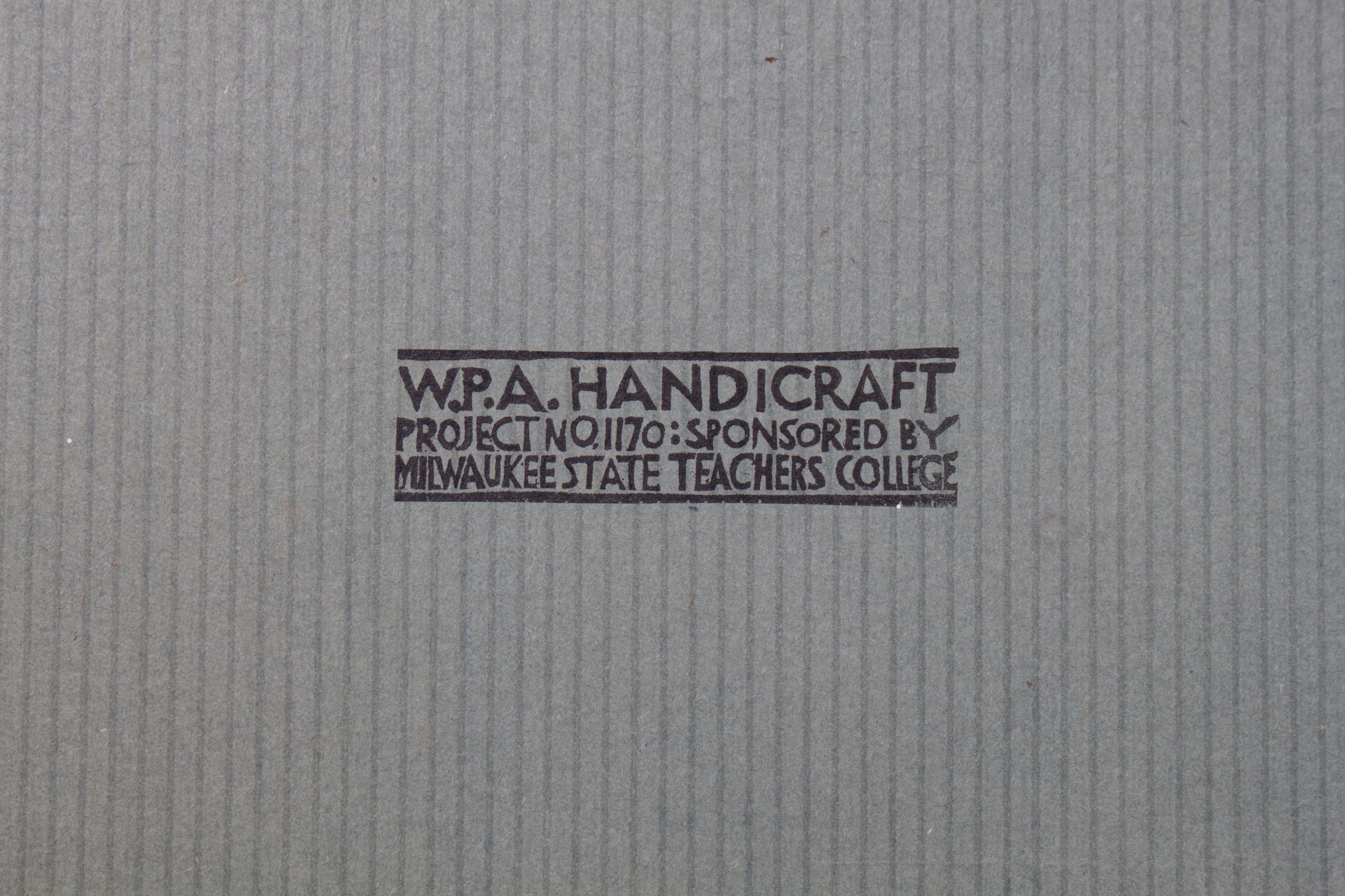 A Collection of Six Milwaukee WPA Handicraft Portfolio Folders Largest: 27 1/4 x 22 1/2 inches.