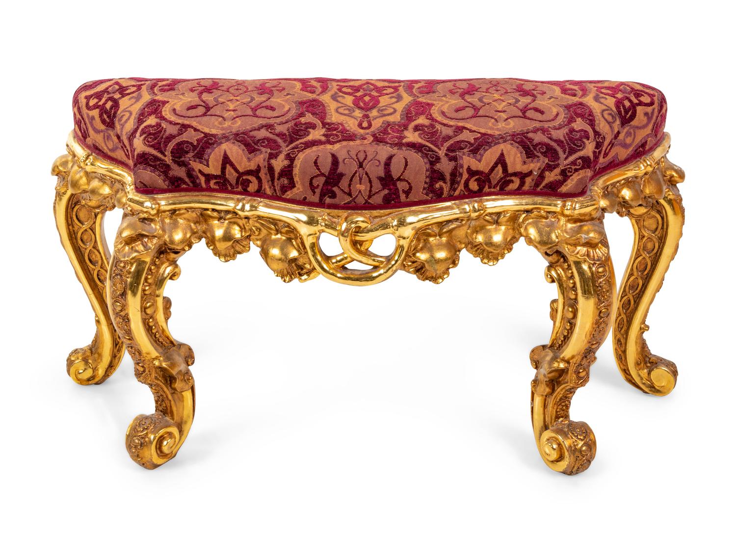 A Victorian Giltwood Bench