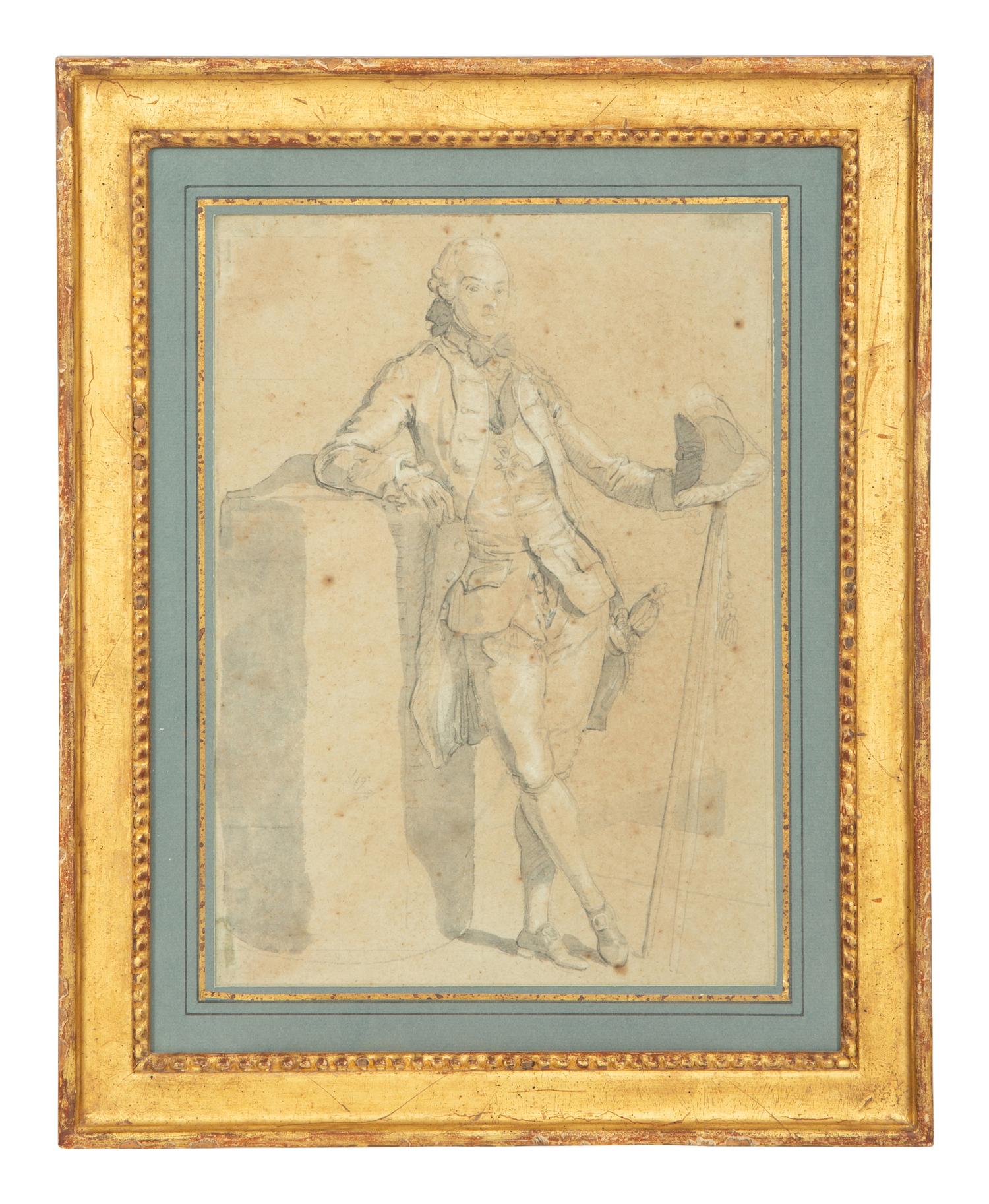Portraits of Fashionable Gentlemen (two drawings)
