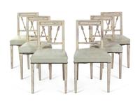 A Set of Six Neoclassical Painted Side Chairs