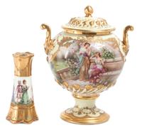 Two Dresden Porcelain Table Articles Height of first 8 1/4 inches.