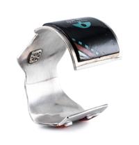 Silver and Mosaic Inlay Mudhead Cuff Bracelet