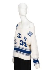 Chanel, Bouclé Knit Varsity Sweater
