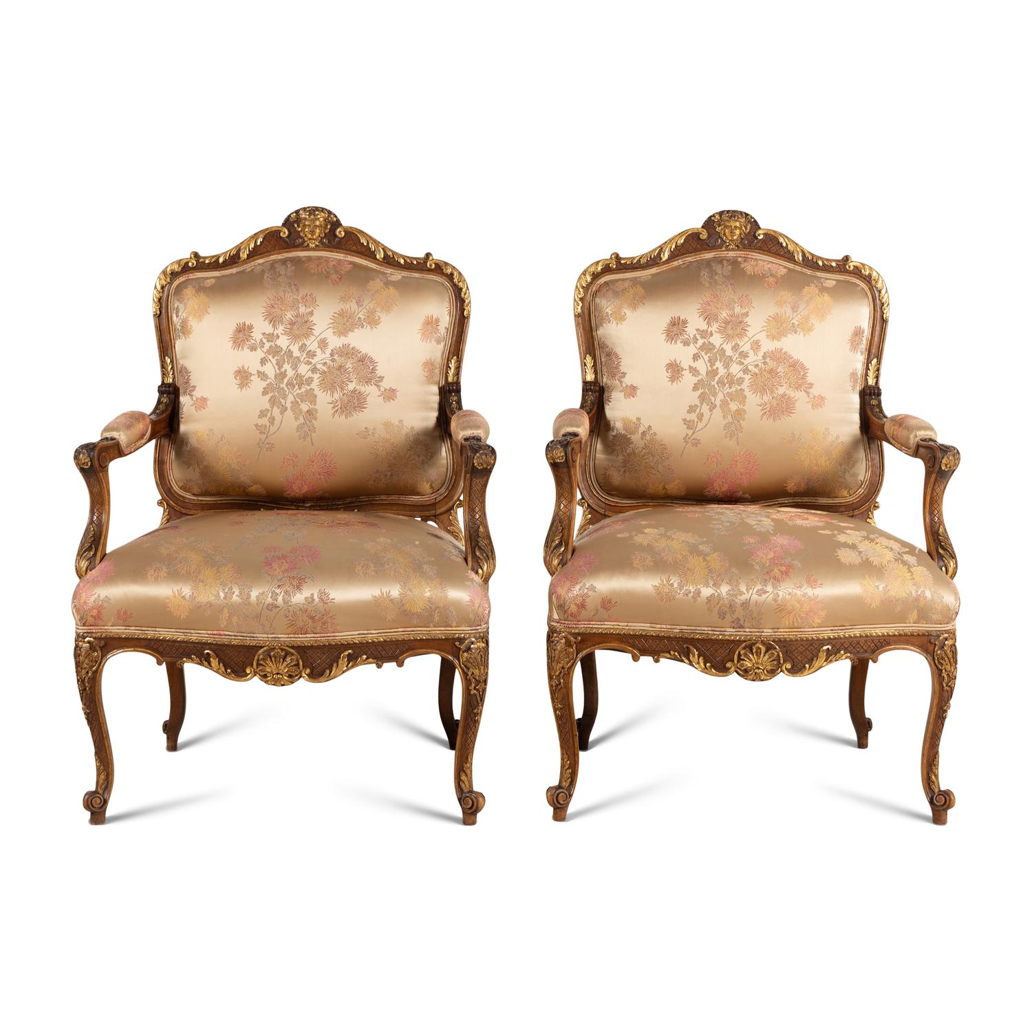 A Pair of Régence Style Fauteuils