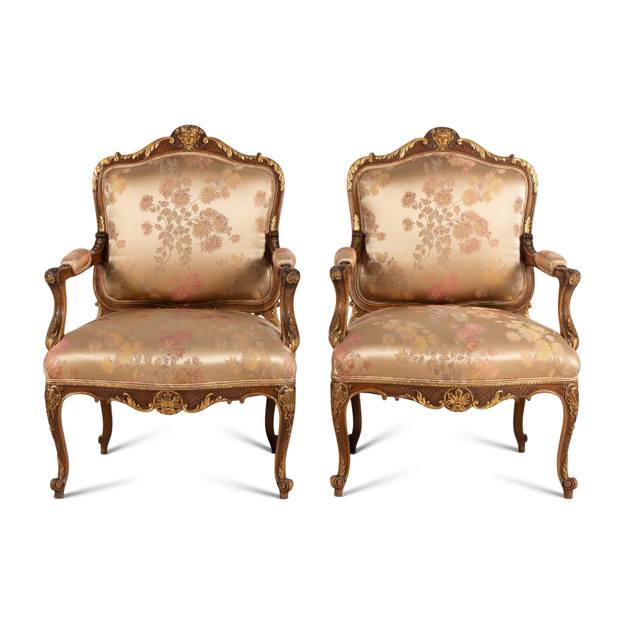 A Pair of Régence Style Fauteuils
