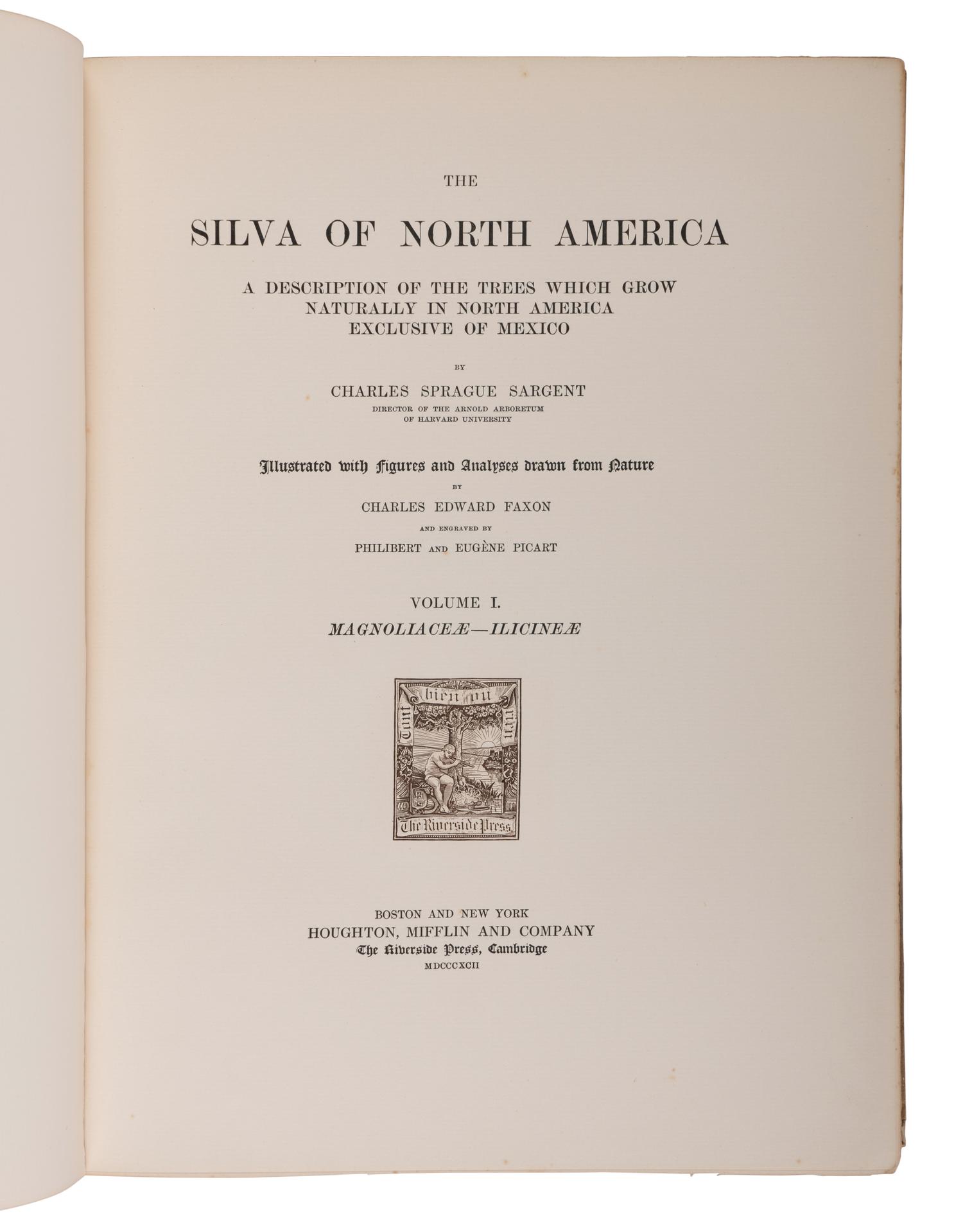 [NATURAL HISTORY]. SARGENT, Charles Sprague (1841-1927). The Silva of North America. Boston and New York: Houghton Mifflin Company, 1892-1902.