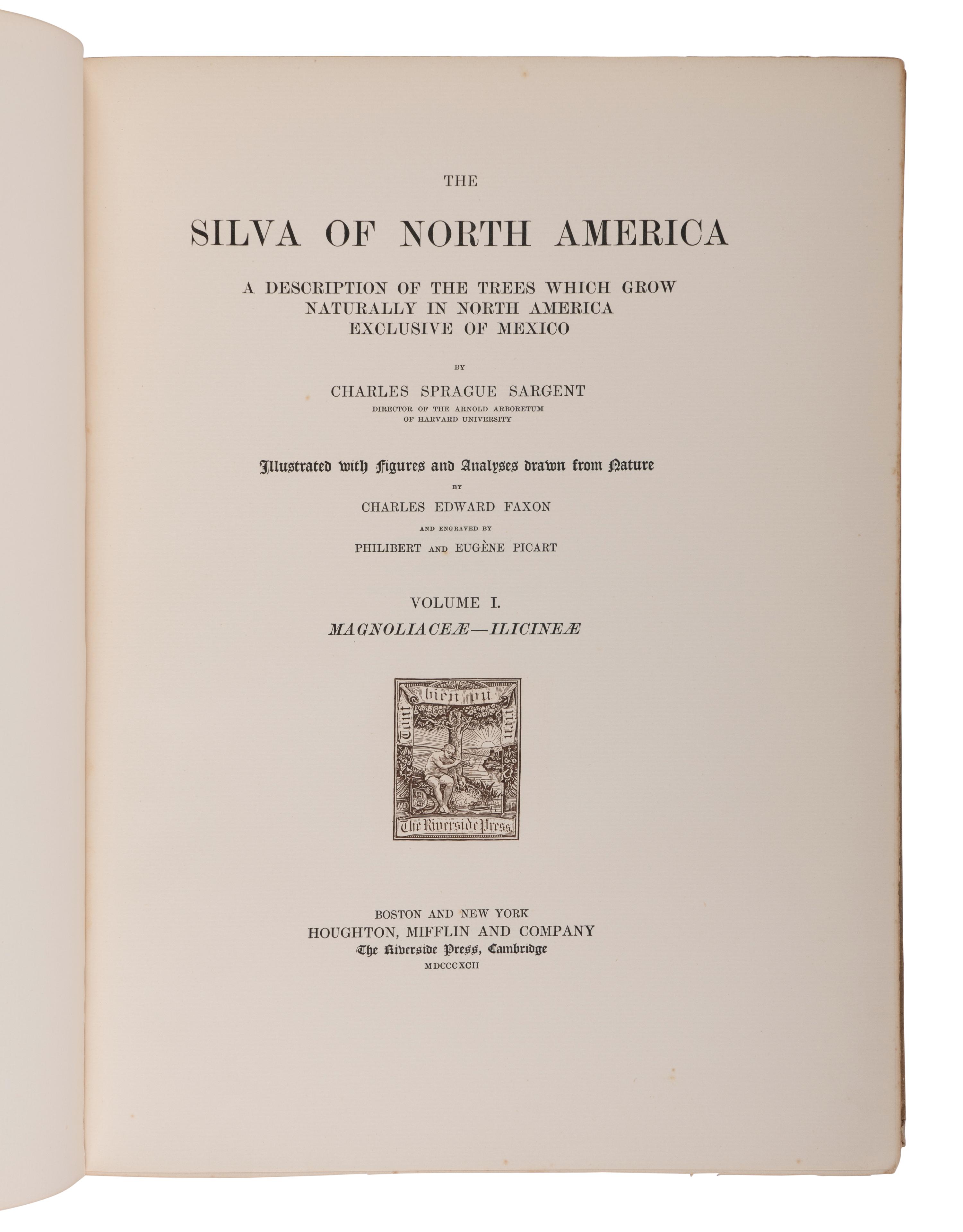 [NATURAL HISTORY]. SARGENT, Charles Sprague (1841-1927). The Silva of North America. Boston and New York: Houghton Mifflin Company, 1892-1902.