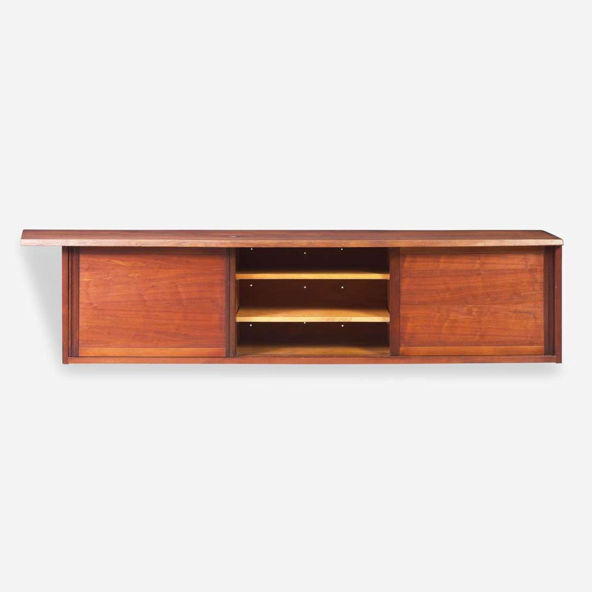 George Nakashima (American, 1905-1990) Triple-Door Hanging Wall Case, New Hope, Pennsylvania, 1956