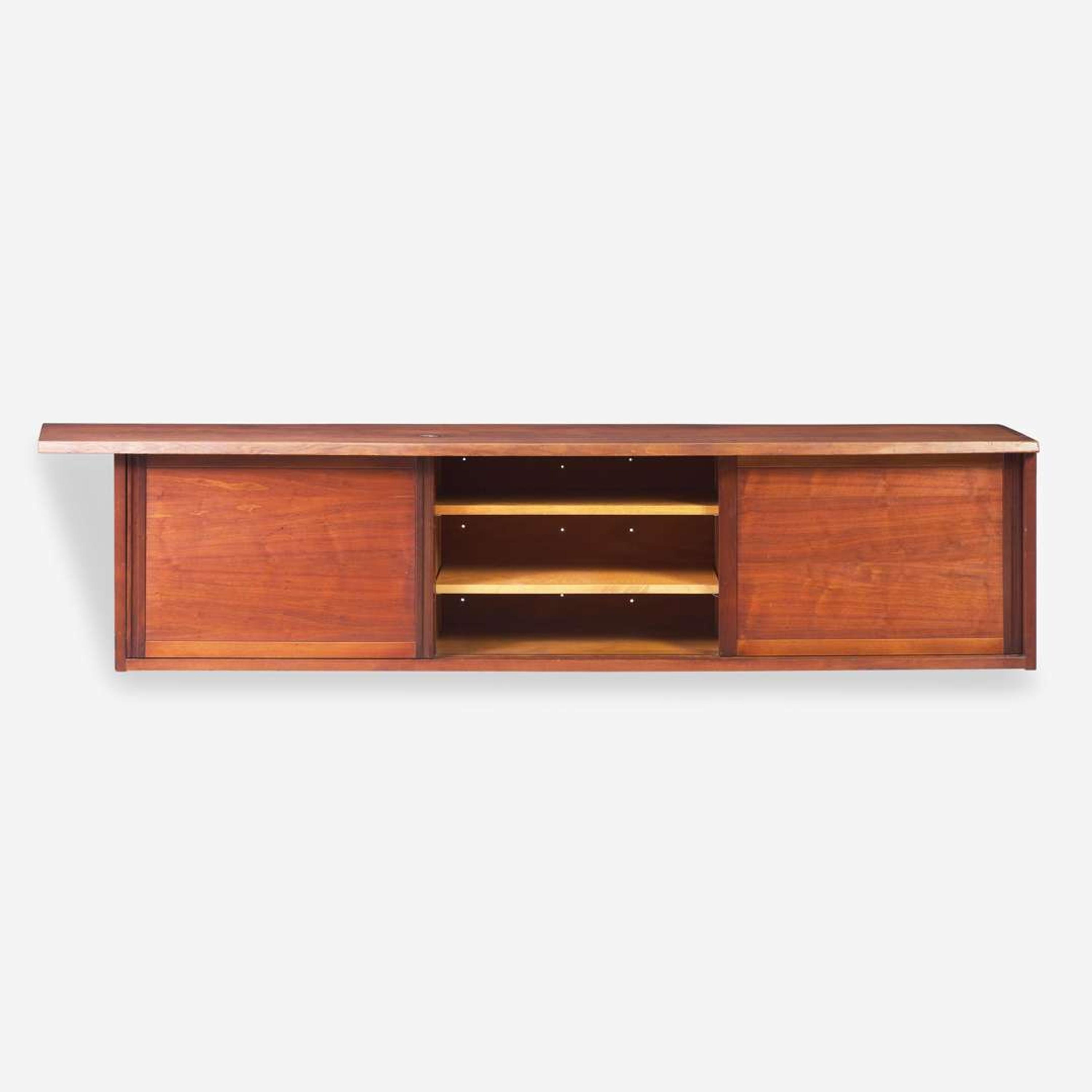 George Nakashima (American, 1905-1990) Triple-Door Hanging Wall Case, New Hope, Pennsylvania, 1956