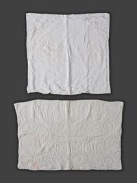 Six Trapunto and Whitework Embroidered Cotton and Linen Textiles