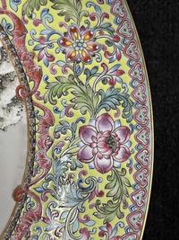 A Chinese enameled eggshell porcelain "Winter Landscape" dish, signed Yu Wenxiang, and a vase 薄胎瓷盘及人物画瓷瓶 20th century ????