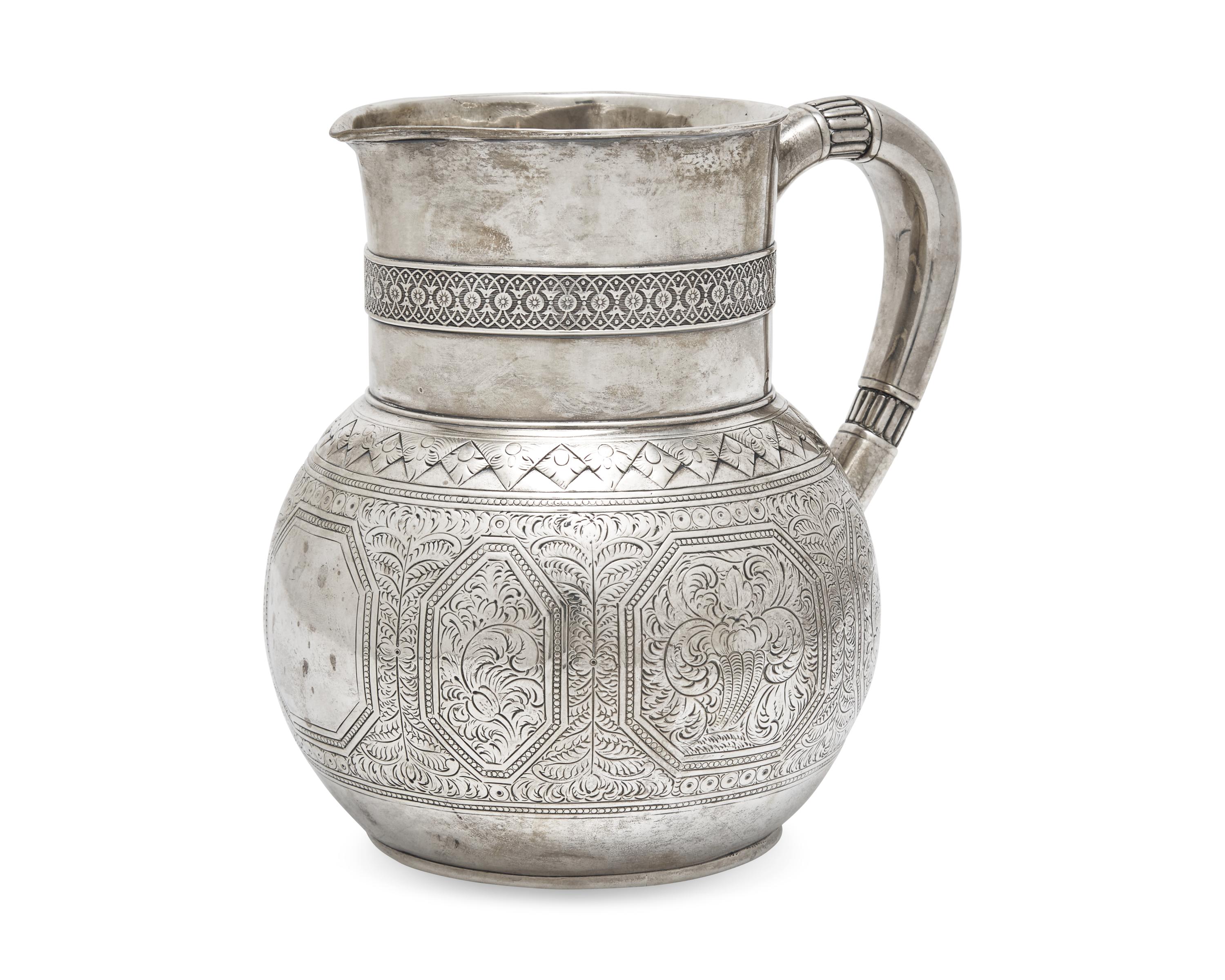 An Aesthetic Movement Sterling Silver Water Pitcher